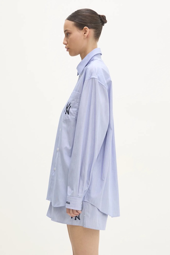 Sporty & Rich camicia in cotone Yankees Serif Oversized SI006505635ST35 blu AW24