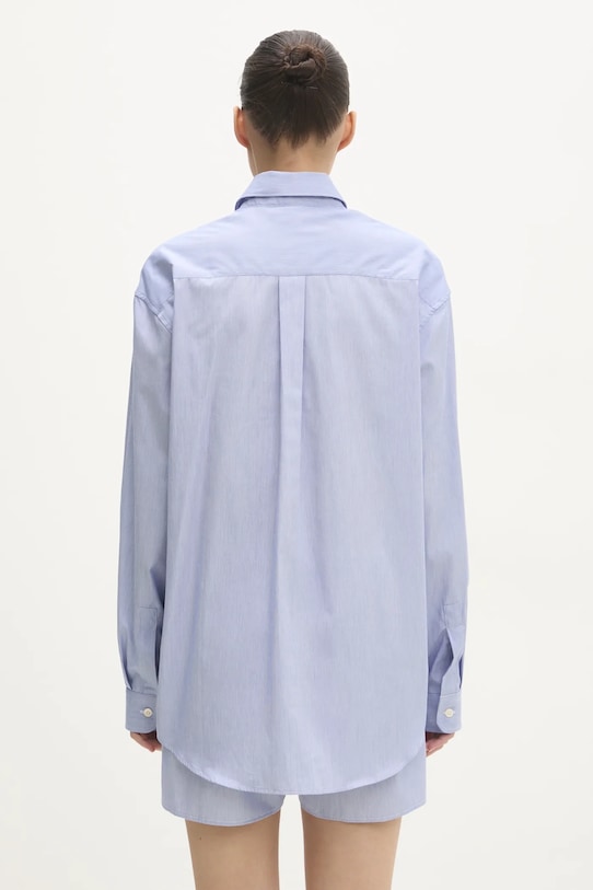 Clothing Sporty & Rich cotton shirt Yankees Serif Oversized SI006505635ST35 blue