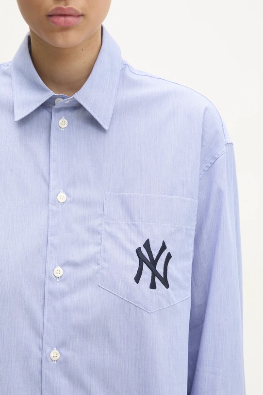 Sporty & Rich camicia in cotone Yankees Serif Oversized blu SI006505635ST35