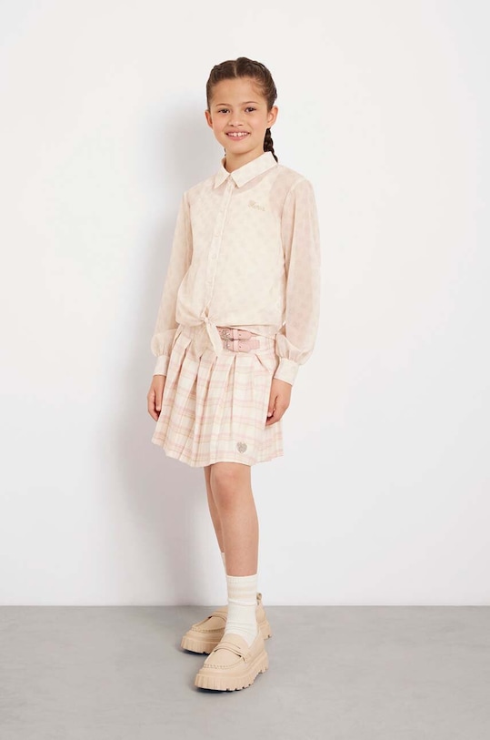 Detská košeľa Guess dlhý béžová J4YH01.WA2T0.9BYH