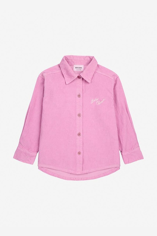 Детская хлопковая рубашка Bobo Choses 224AC032 розовый AW24