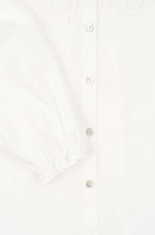 Detská bavlnená košeľa Konges Sløjd RILO COLLAR SHIRT GOTS KS101649 biela