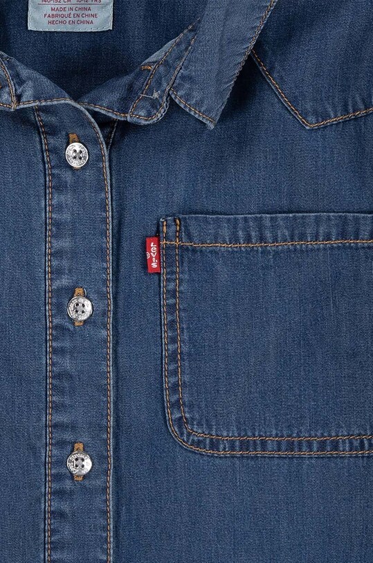 Девочка Детская джинсовая рубашка Levi's L/S WESTERN DENIM SHIRT 4EL063 голубой