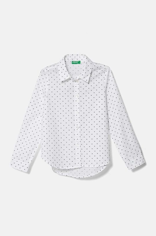 United Colors of Benetton camasa de bumbac pentru copii lung alb 5X9ZCQ03A.G.Seasonal
