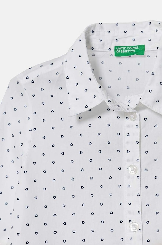 Fete United Colors of Benetton camasa de bumbac pentru copii 5X9ZCQ03A.G.Seasonal alb
