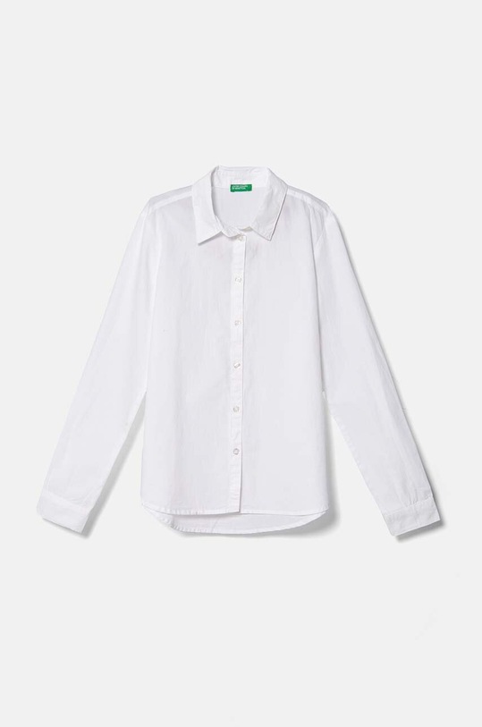 Dětská bavlněná košile United Colors of Benetton dlouhý bílá 5X9ZCQ03A.G.Seasonal