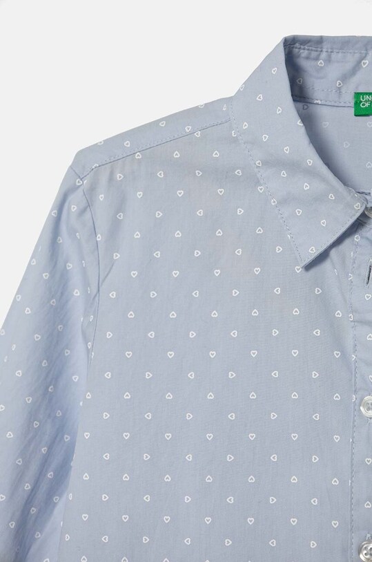 Fete United Colors of Benetton camasa de bumbac pentru copii 5X9ZCQ03A.G.Seasonal albastru