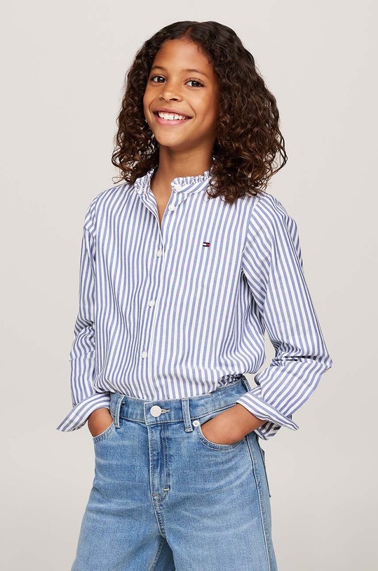 Djevojčice Dječja pamučna košulja Tommy Hilfiger KG0KG08230.9BYH.128.176 plava