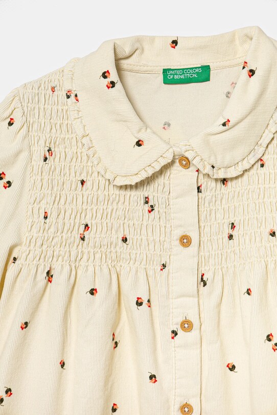 Dziewczynka United Colors of Benetton koszula sztruksowa dziecięca 50CYGQ02A.P.Seasonal beżowy