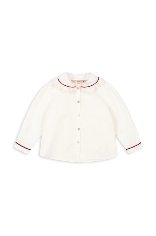 Дитяча бавовняна сорочка Konges Sløjd RIA SHIRT GOTS KS102082 білий AW24