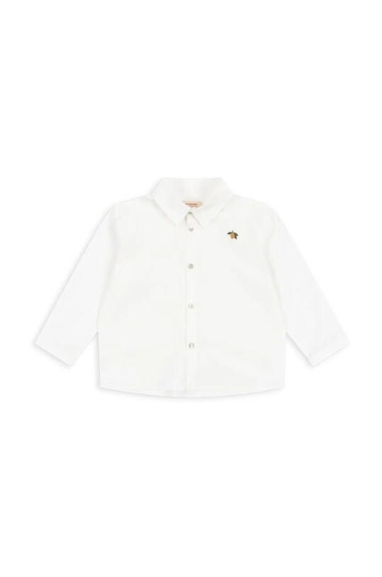Дитяча бавовняна сорочка Konges Sløjd ROLF SHIRT GOTS довгий білий KS102088