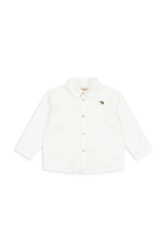 Konges Sløjd camasa de bumbac pentru copii ROLF SHIRT GOTS lung alb KS102088