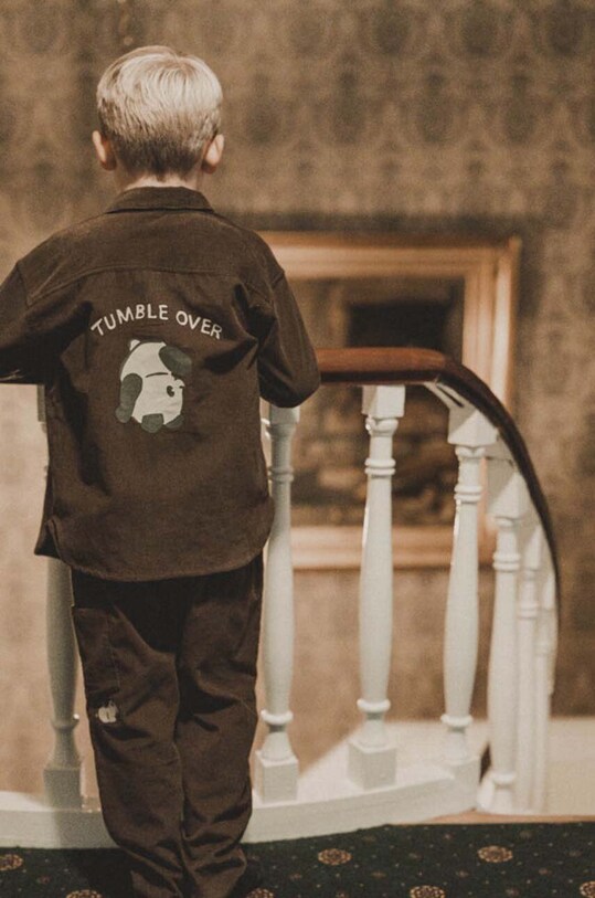 That's mine cămașă de bumbac pentru copii Frode shirt maro 117161