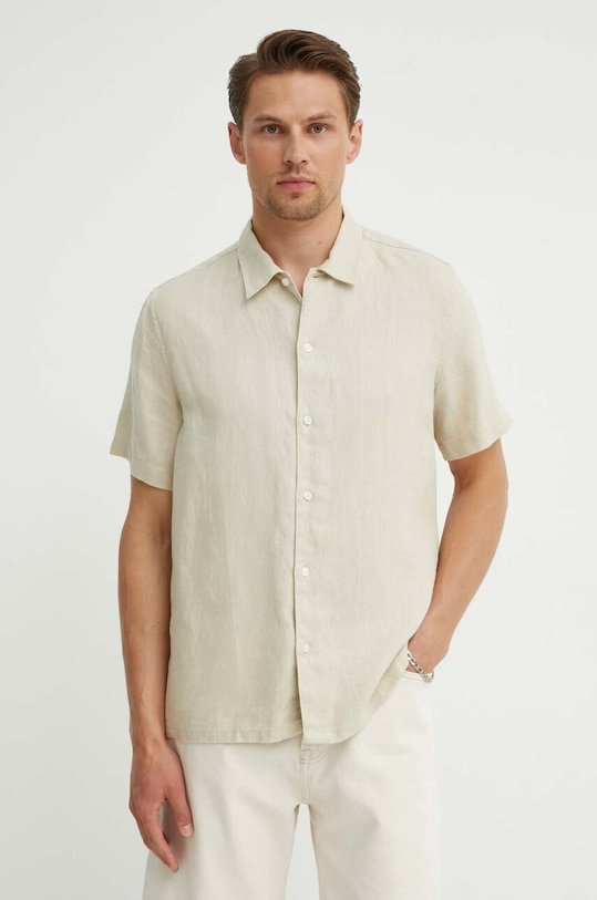 Льняная рубашка Samsoe Samsoe SAAVAN casual бежевый M24100052