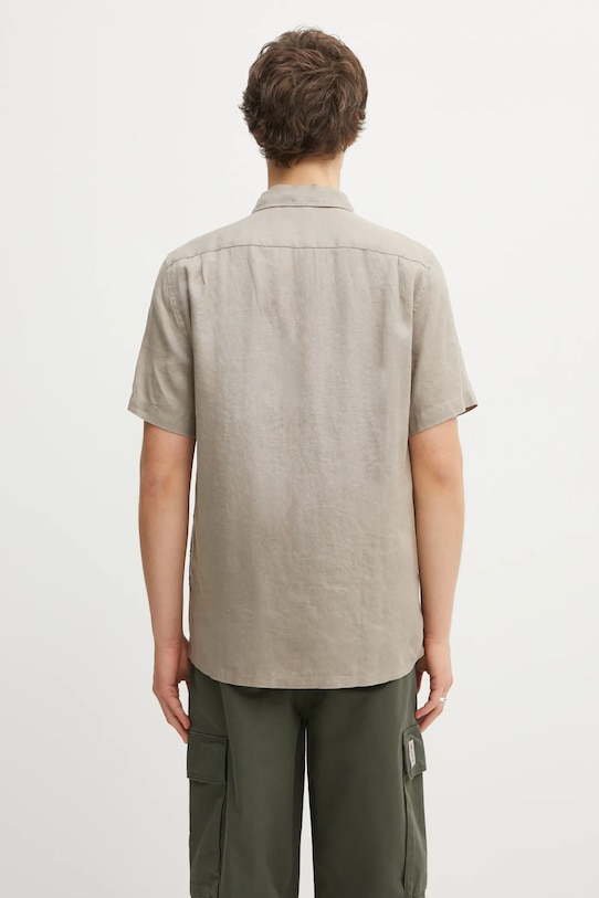 Odzież Samsoe Samsoe koszula lniana SAAVAN M24100052 beżowy