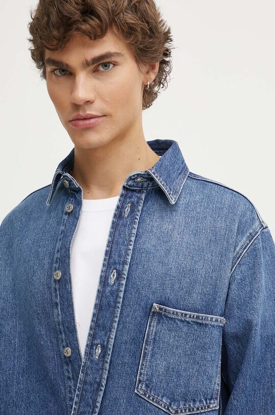 Samsoe Samsoe camasa jeans SADAMON lung albastru M24200010