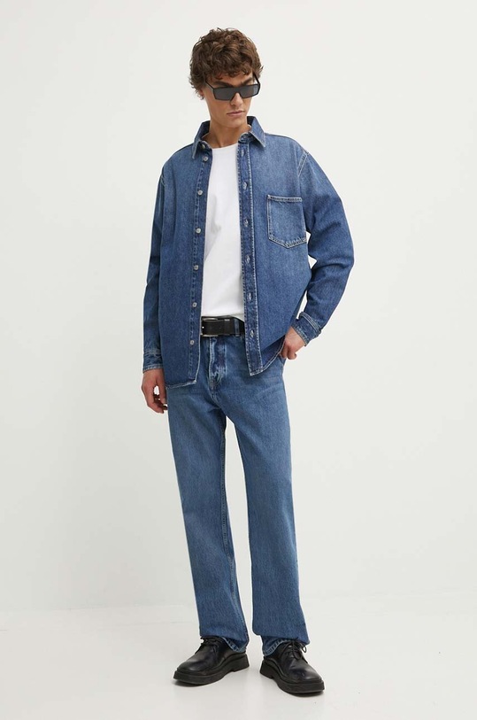 Samsoe Samsoe camasa jeans SADAMON M24200010 albastru AW24