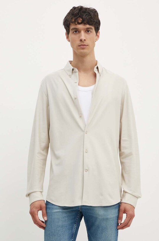 Бавовняна сорочка Calvin Klein casual бежевий K10K113311