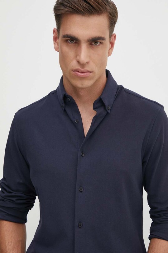 Calvin Klein koszula bawełniana bawełna granatowy K10K113311