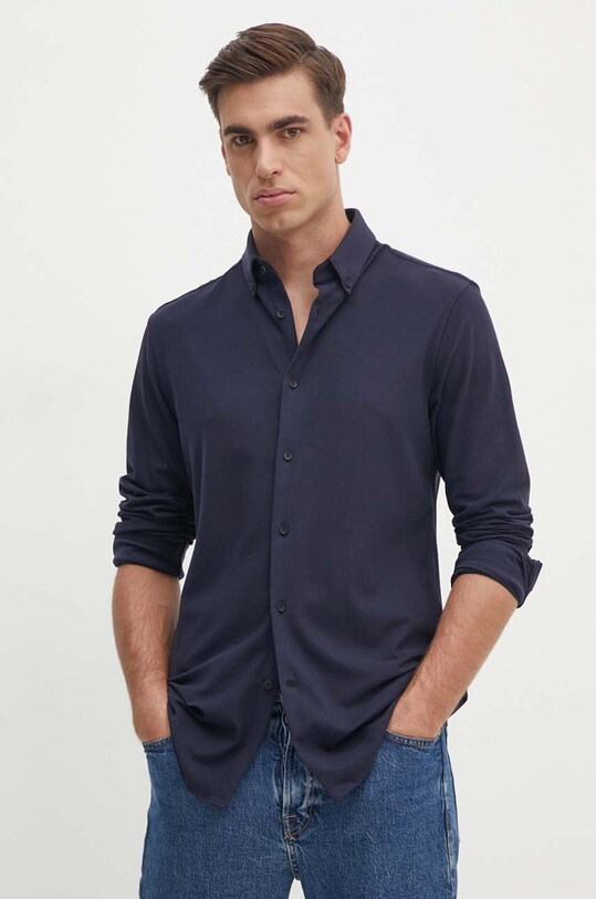 Calvin Klein koszula bawełniana granatowy K10K113311
