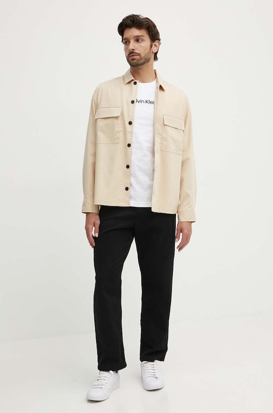 Odzież Calvin Klein koszula K10K112988 beżowy