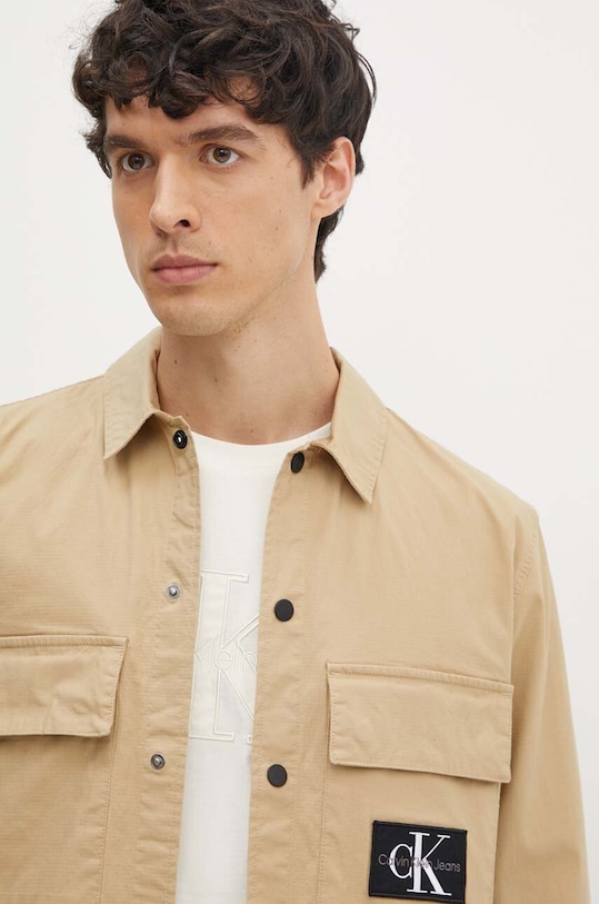 Košeľa Calvin Klein Jeans béžová J30J325618