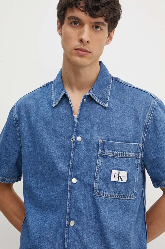 Rifľová košeľa Calvin Klein Jeans modrá J30J325748