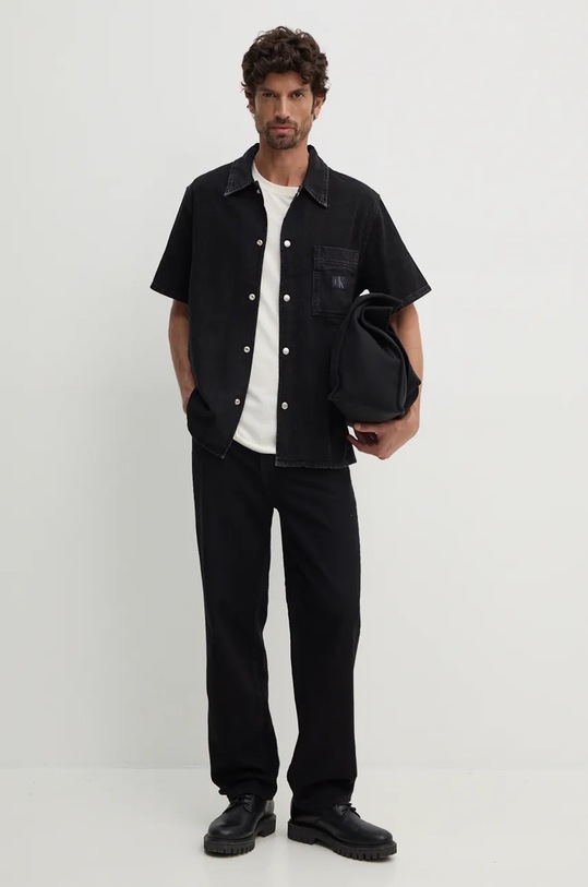 Calvin Klein Jeans camasa jeans J30J325773 negru AW24