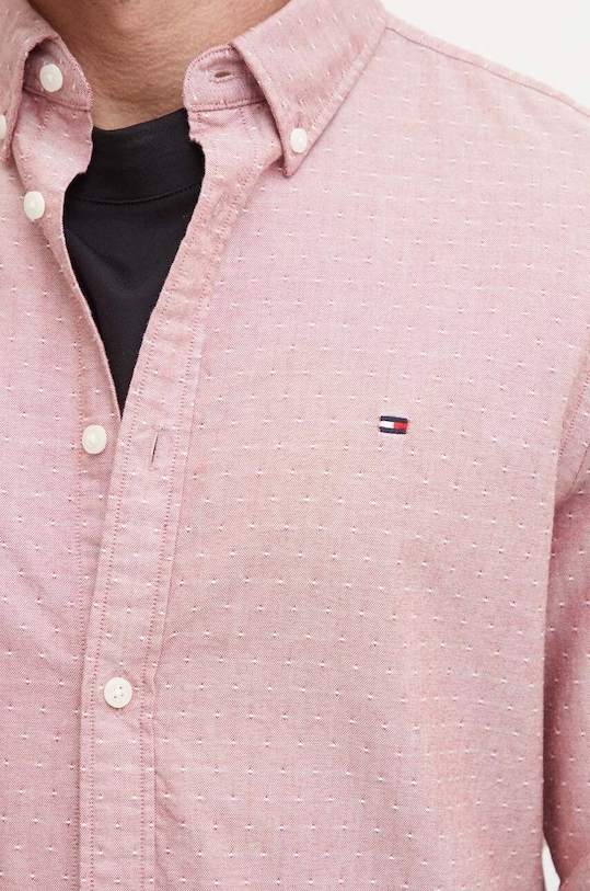 Tommy Hilfiger camasa din bumbac MW0MW35769 rosu AW24