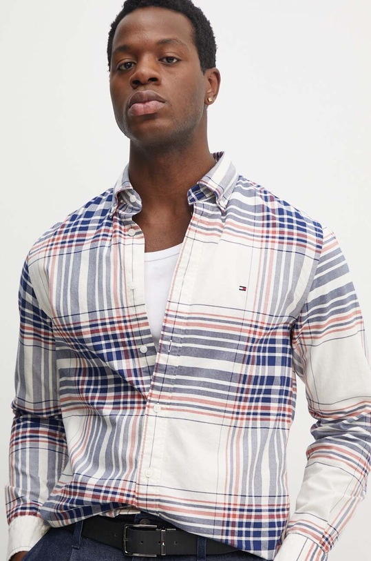 Bavlněná košile Tommy Hilfiger regular béžová MW0MW35773