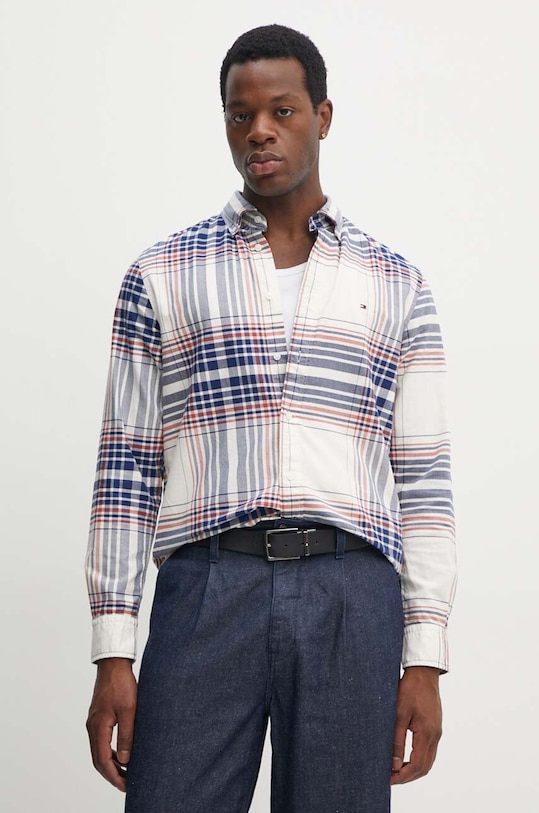 Bavlněná košile Tommy Hilfiger béžová MW0MW35773