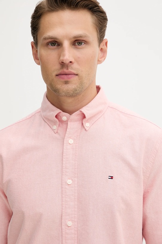 Bavlněná košile Tommy Hilfiger růžová MW0MW35774