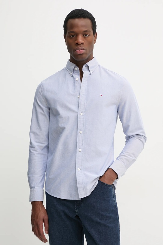 Bavlnená košeľa Tommy Hilfiger modrá MW0MW35774