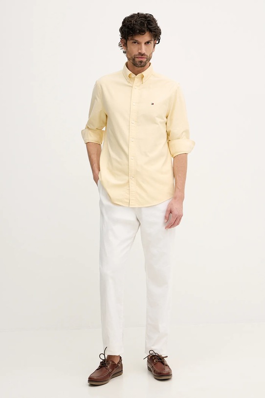 Bavlněná košile Tommy Hilfiger MW0MW35774 žlutá AW25