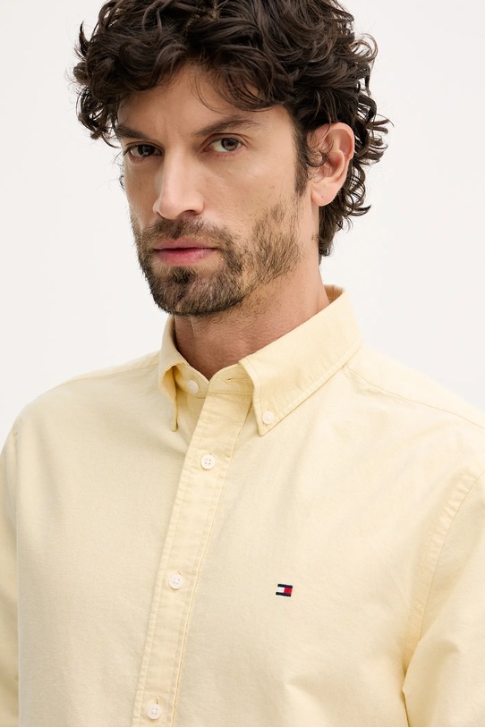 Bavlněná košile Tommy Hilfiger žlutá MW0MW35774