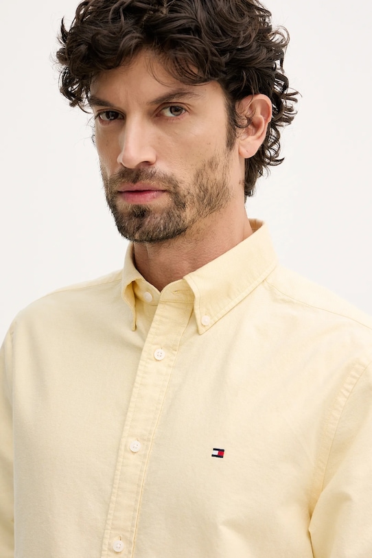 Bavlněná košile Tommy Hilfiger žlutá MW0MW35774