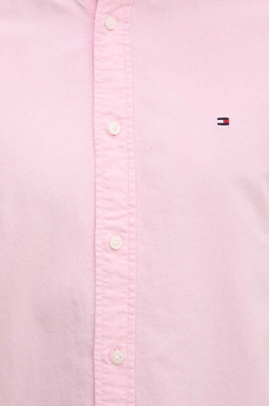 Хлопковая рубашка Tommy Hilfiger MW0MW35774 розовый SS25