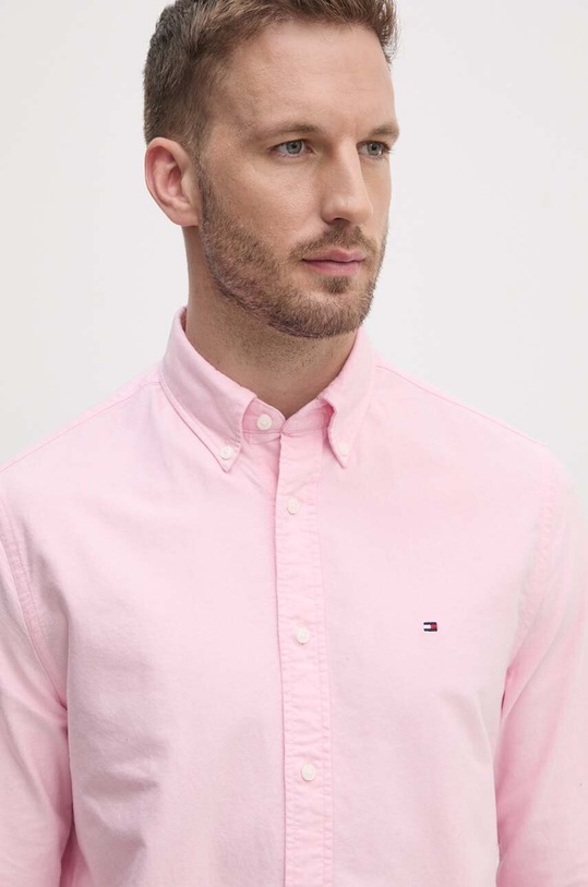 Tommy Hilfiger camasa din bumbac MW0MW35774 roz