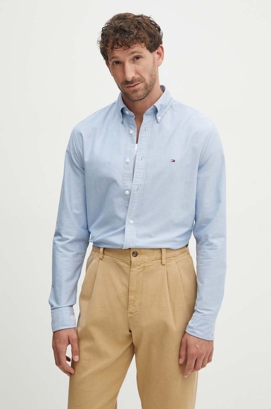 Tommy Hilfiger camasa din bumbac albastru MW0MW35774