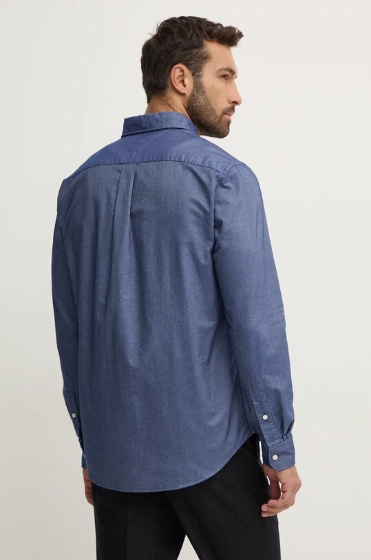 Bavlněná košile Tommy Hilfiger námořnická modř MW0MW35774