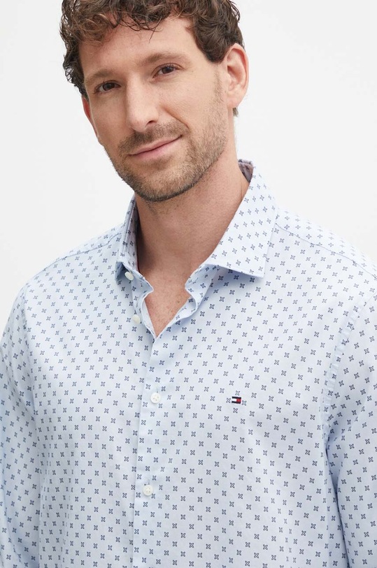 Tommy Hilfiger koszula bawełniana wzorzyste niebieski MW0MW35793