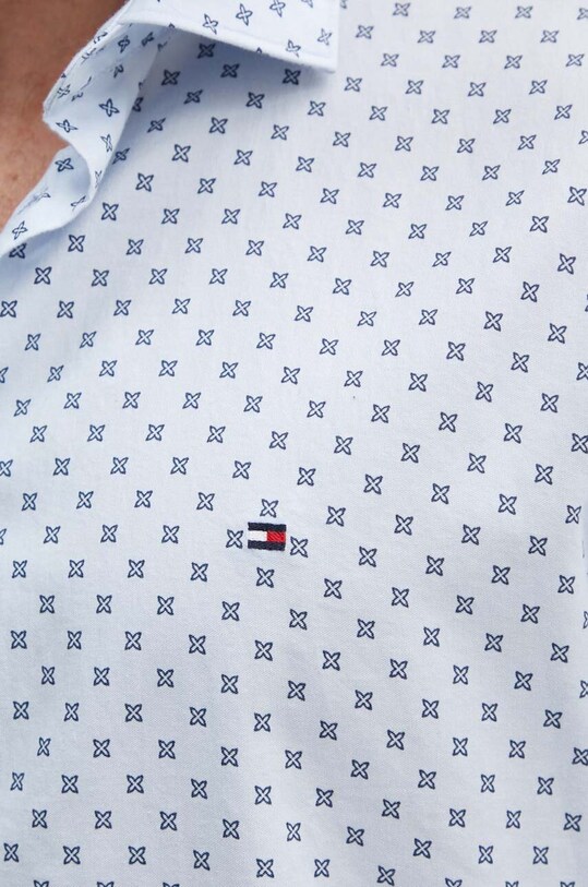 Хлопковая рубашка Tommy Hilfiger MW0MW35793 голубой AW24