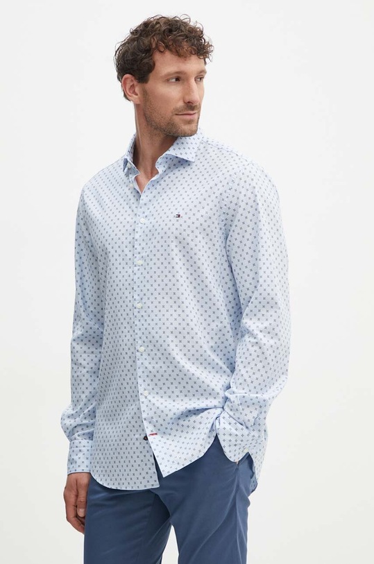 Tommy Hilfiger koszula bawełniana MW0MW35793 niebieski