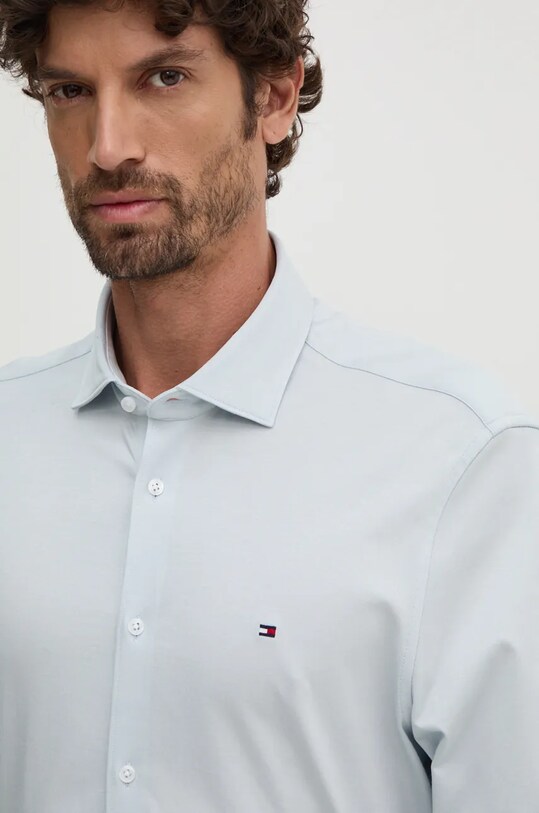 Бавовняна сорочка Tommy Hilfiger MW0MW35805 блакитний
