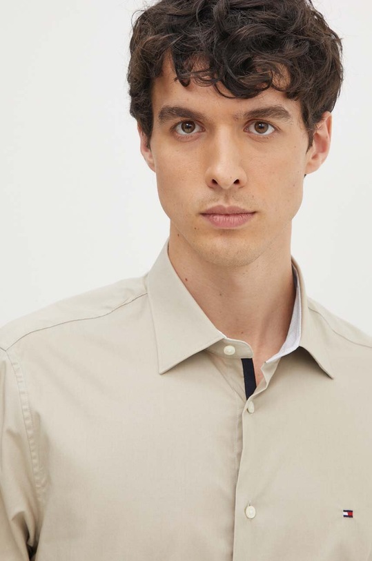 Tommy Hilfiger koszula bawełniana beżowy MW0MW35810