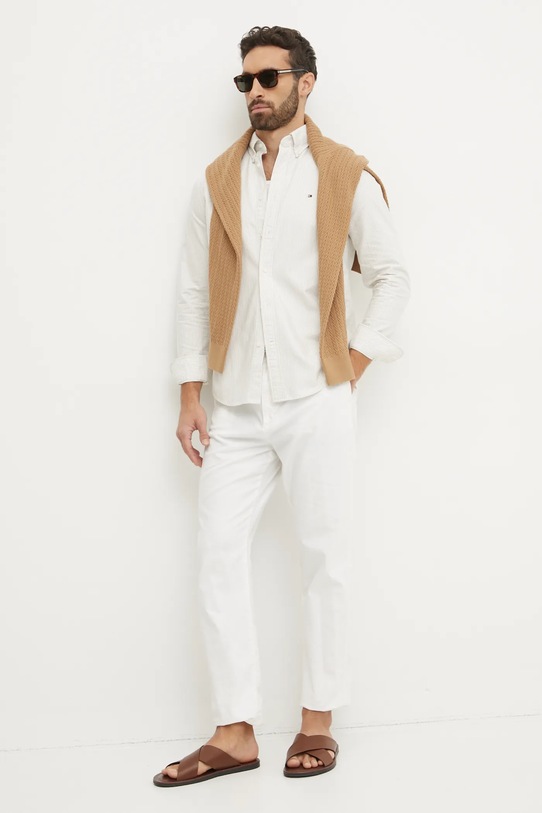 Pamučna košulja Tommy Hilfiger MW0MW36238 bež AW25