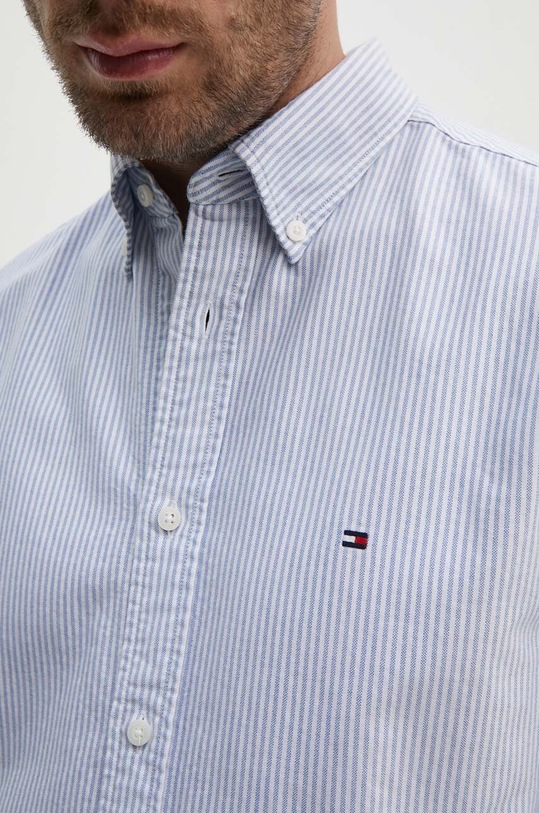 Tommy Hilfiger camasa din bumbac MW0MW36238 albastru SS25