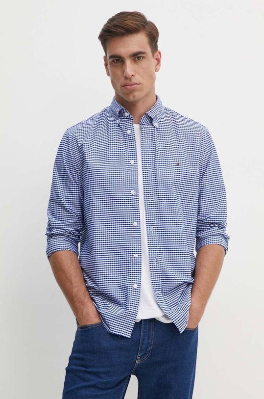 Tommy Hilfiger camasa din bumbac cu modele albastru MW0MW36395