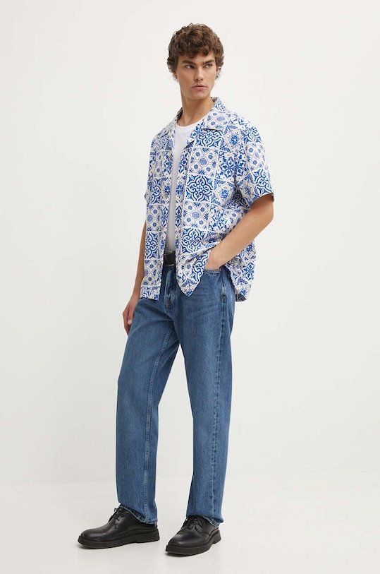 Les Deux camasa din bumbac LDM401088 albastru AW24