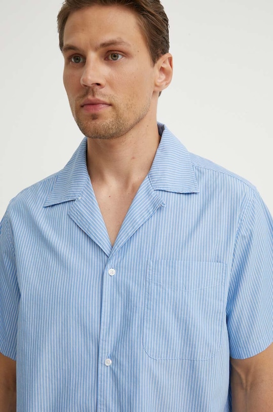 Хлопковая рубашка Les Deux узор голубой LDM401091